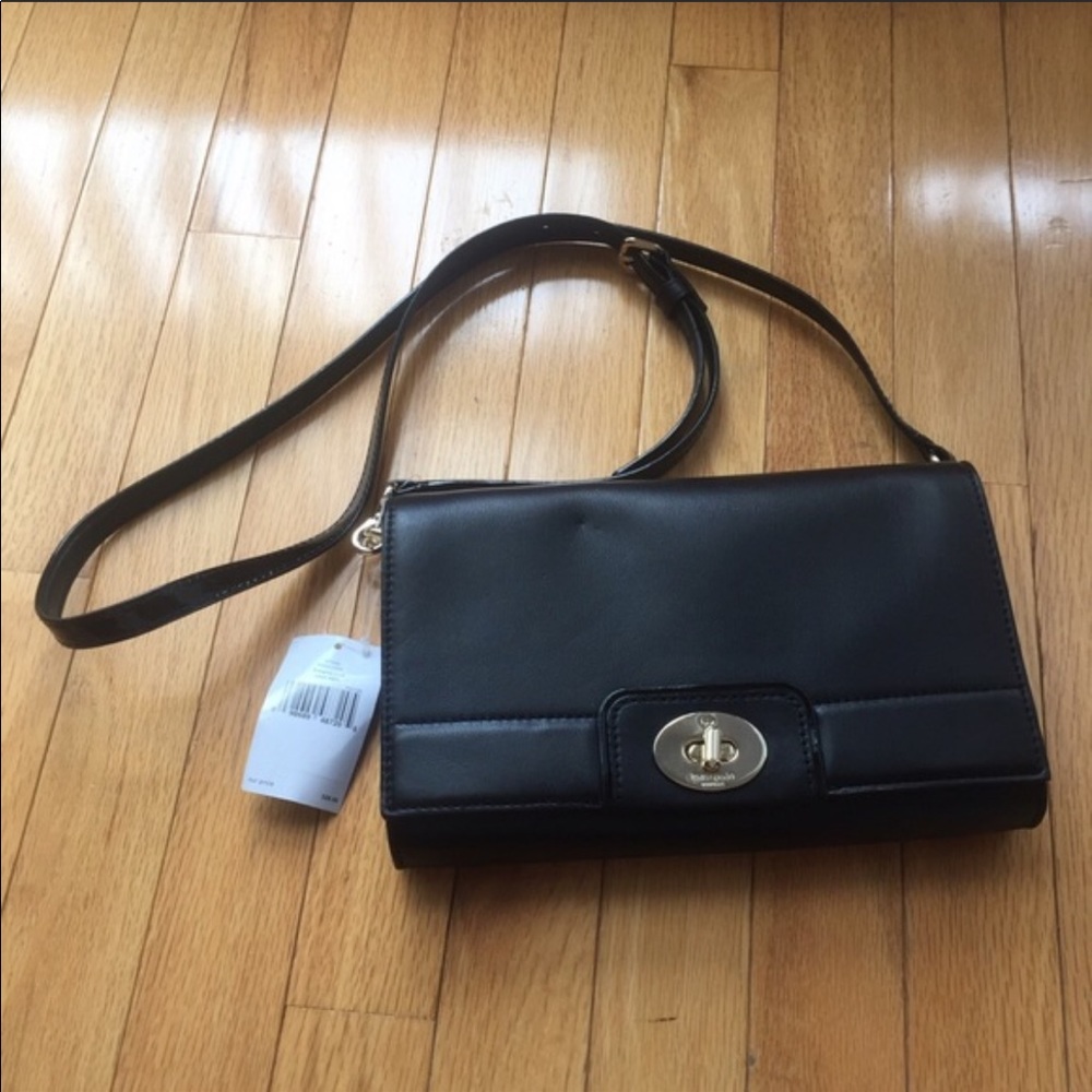 Kate spade crossbody purse NWT black leather